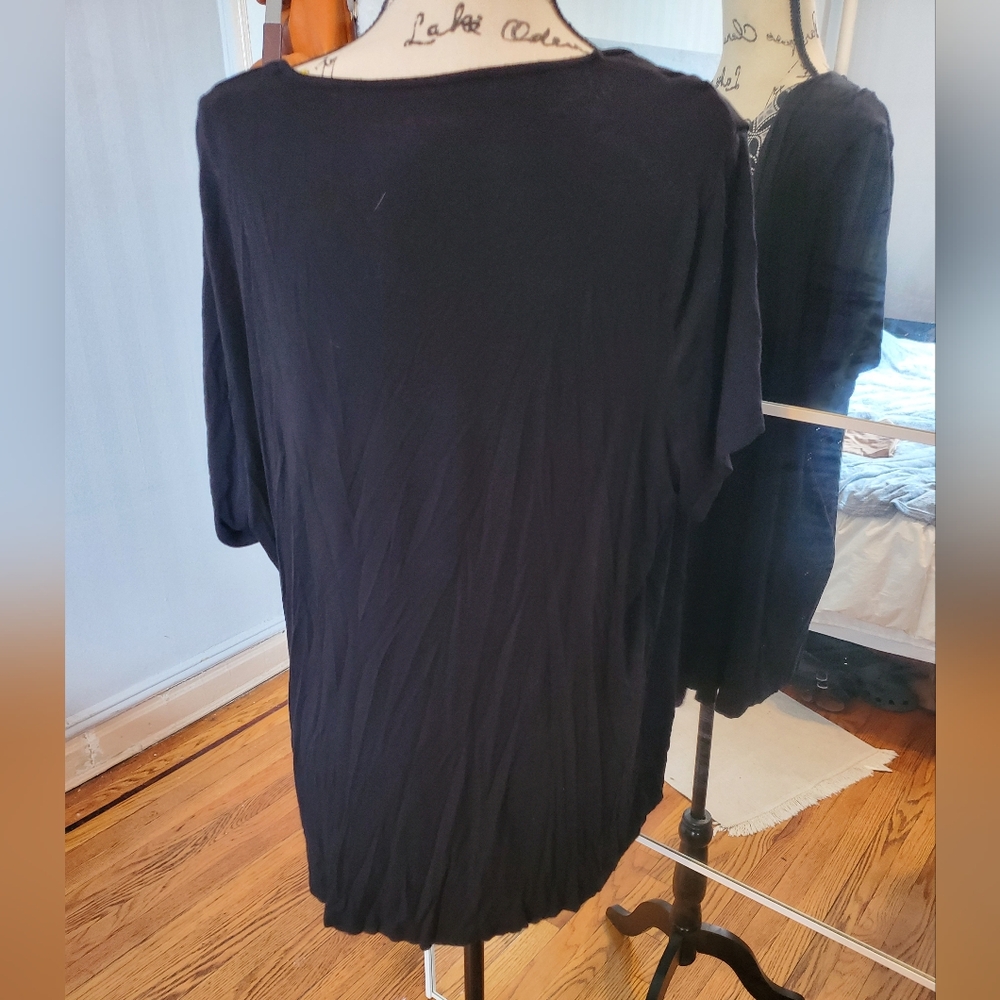 Women's Plus Size Croft & Barrow geometric blouse with attached cardigan - Picture 3 of 5